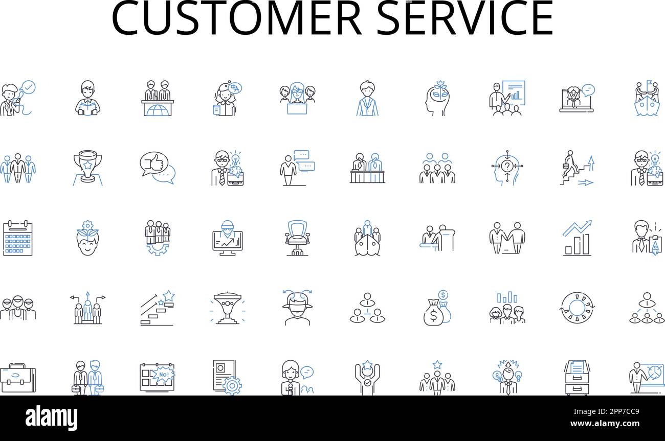 Symbolsammlung für den Kundenservice. Abenteuer, Unterhaltung, Camping, Radfahren, Tanzen, Übung, Angelvektor und lineare Darstellung. Gaming Stock Vektor