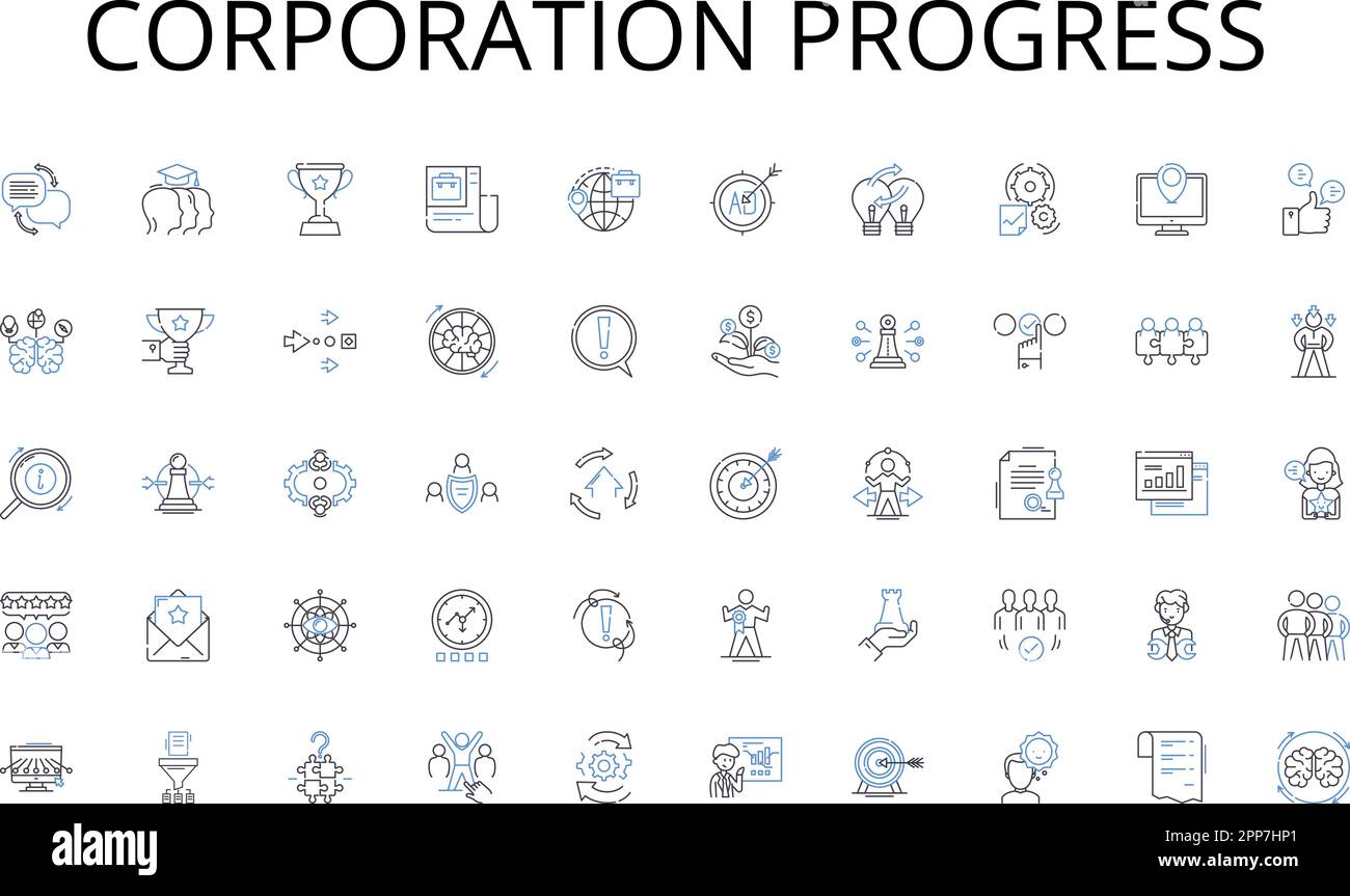 Symbolsammlung für Statuszeilen der Firma. Zusammenarbeit, Teamarbeit, Zusammenarbeit, Partnerschaft, Einheit, Allianz, Synergie-Vektor und lineare Darstellung Stock Vektor