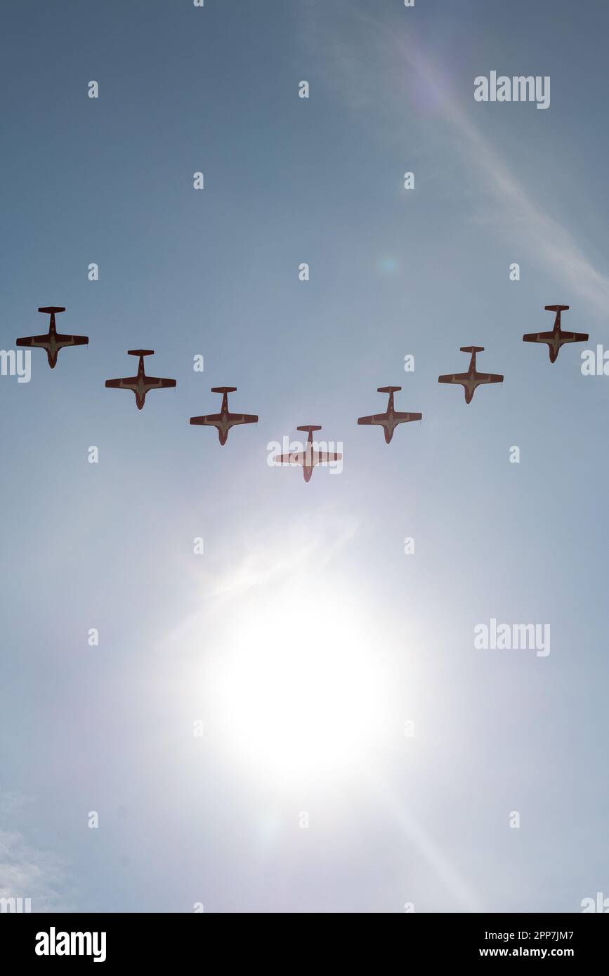 Toronto, ONTARIO, Kanada – 2. September 2017: Die Canadian Forces Snowbirds treten auf der Canadian International Air Show 2021 in Toronto auf Stockfoto