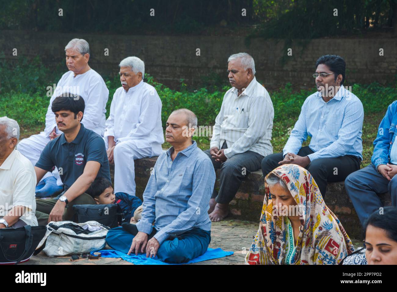Meditatoren in Jetavana, Indien Stockfoto