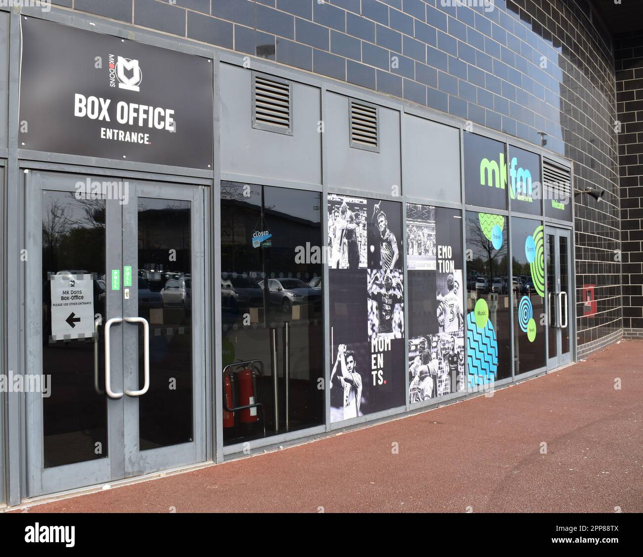 MK Dons Box Office im Stadion MK Stockfoto