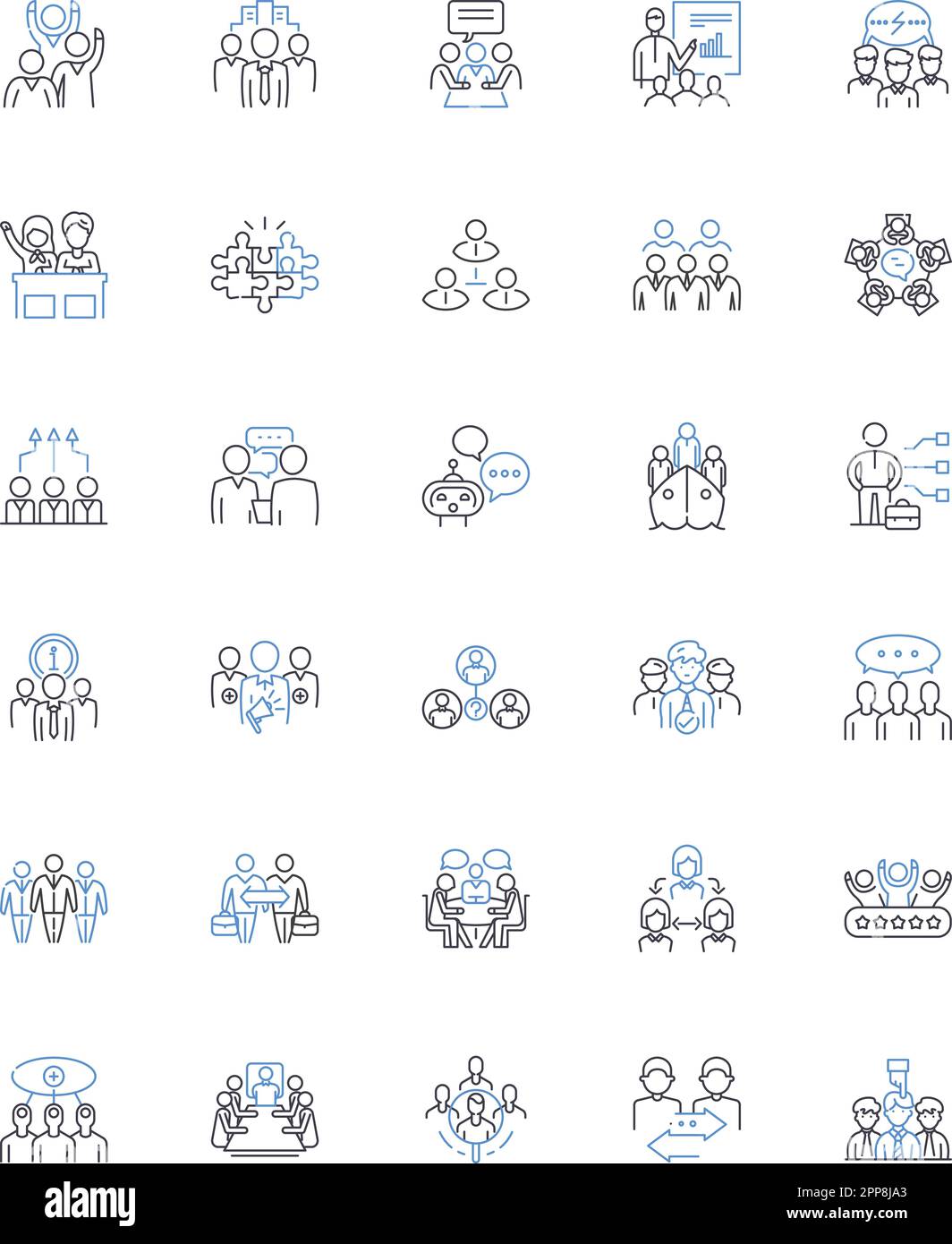 Kollektion der Truppenlinien-Ikonen. Militär, Formation, Marsch, Regiment, Bataillon, Camp, Baracke Vektor und lineare Darstellung. Zug, Einheit, Kampf Stock Vektor