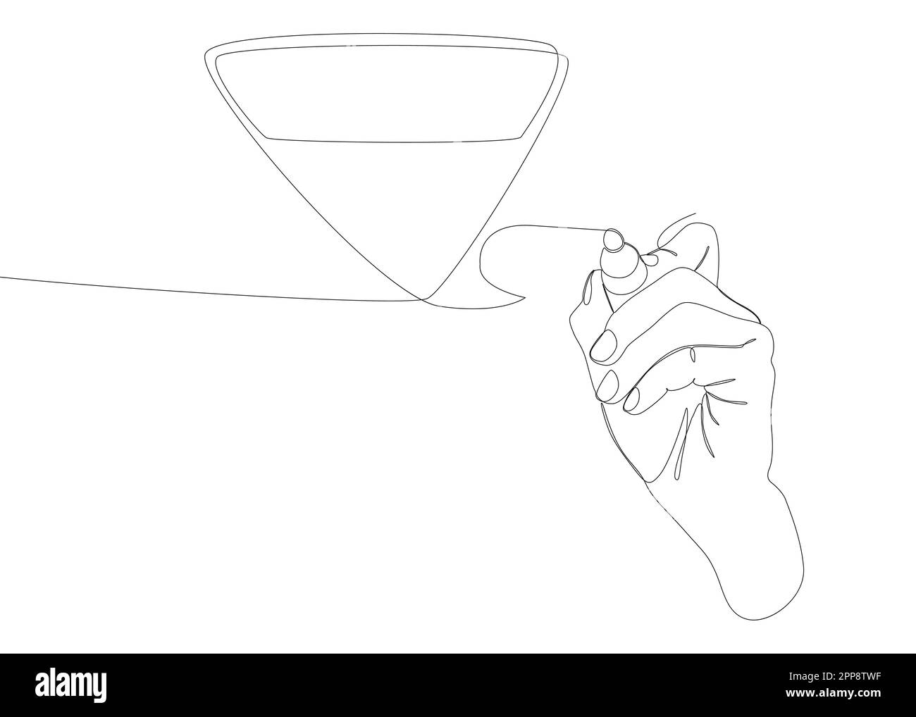 Eine mit Filzstift gezeichnete Sprechblase mit durchgehender Sprachzeile. Vektorkonzept zur Darstellung dünner Linien. Kontur Zeichnen kreativer Ideen. Stock Vektor