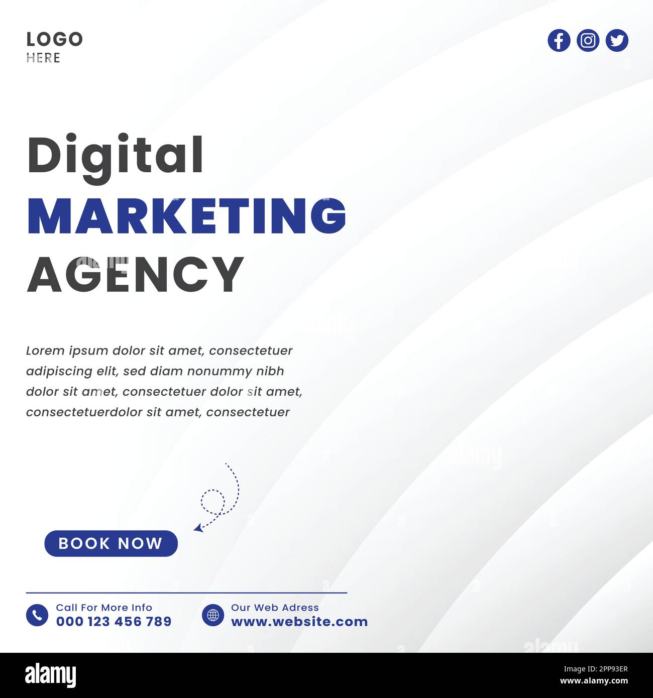 Digital Marketing Agency Post Design, Social Media Post Design Stock Vektor