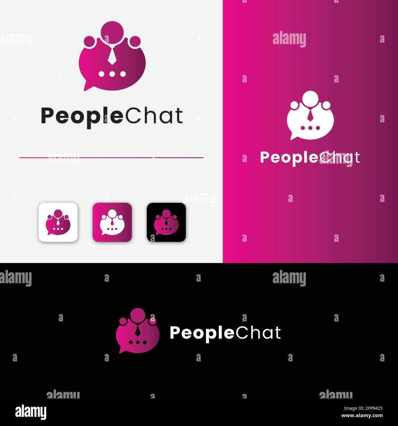 Logo für „People Chat“ für Ihr Unternehmen und Ihre App Stock Vektor