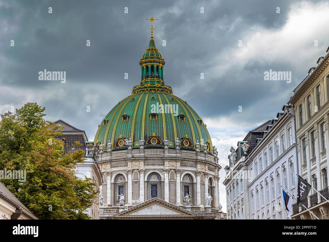 Eine Marmorkirche im Zentrum von Kopenhagen. Frederik Kirke. Frederiksstaden, Kopenhagen Dänemark. Hauptstädte Europas Stockfoto