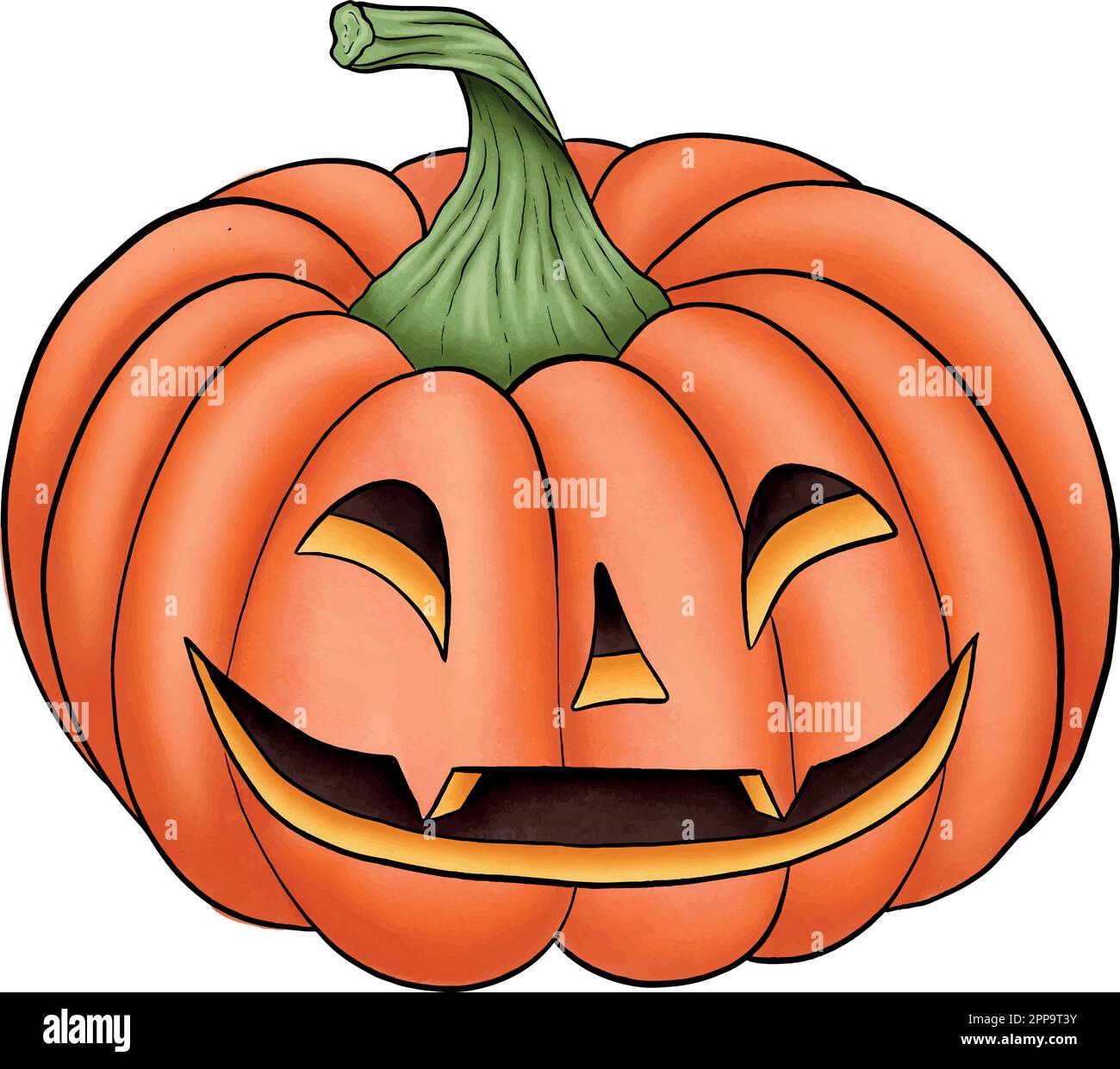 Vektorset halloween-Kürbisse. Haloween-Jack-O'Lantern-Illustrationen. Gruselige Dekoration. Stock Vektor