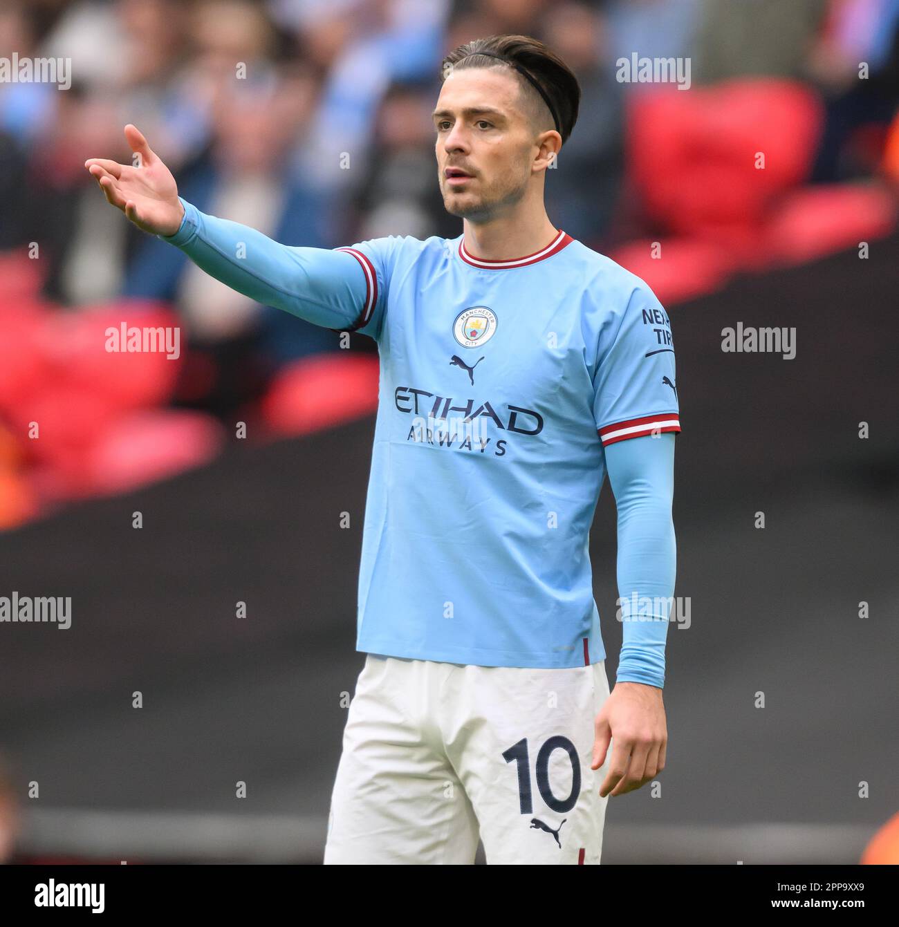 London, Großbritannien. 22. April 2023. 22. April 2023 - Manchester City / Sheffield United - Emirates FA Cup - Halbfinale - Wembley Stadium. Jack Grealish von Manchester City beim FA Cup Halbfinale bei Wembley Picture Credit: Mark Pain/Alamy Live News Stockfoto