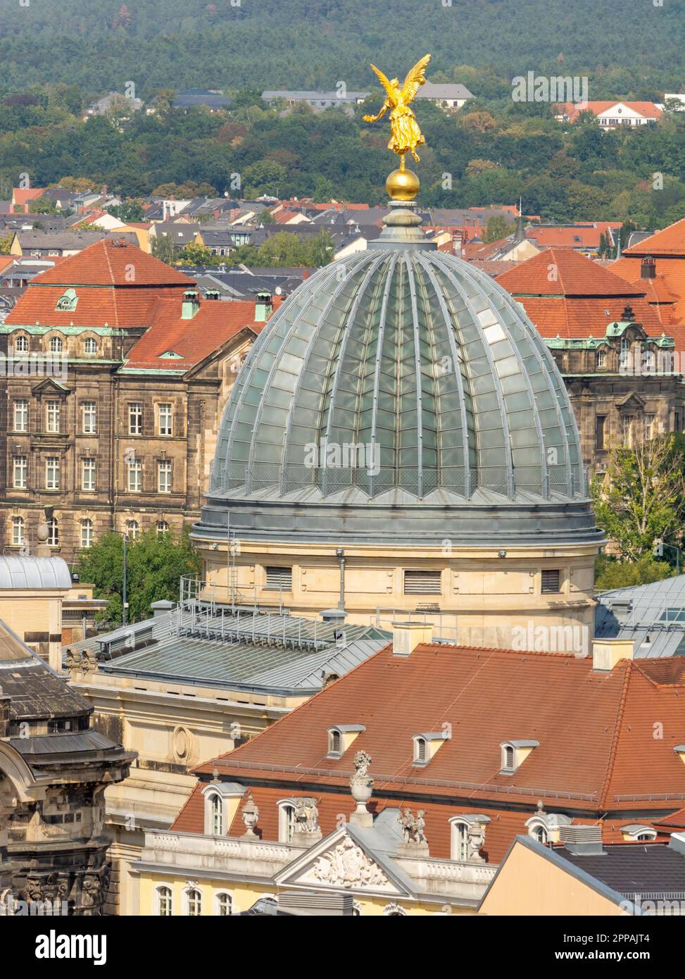 Luftaufnahme über die Akademie der Bildenden Künste in Dresden. Stockfoto