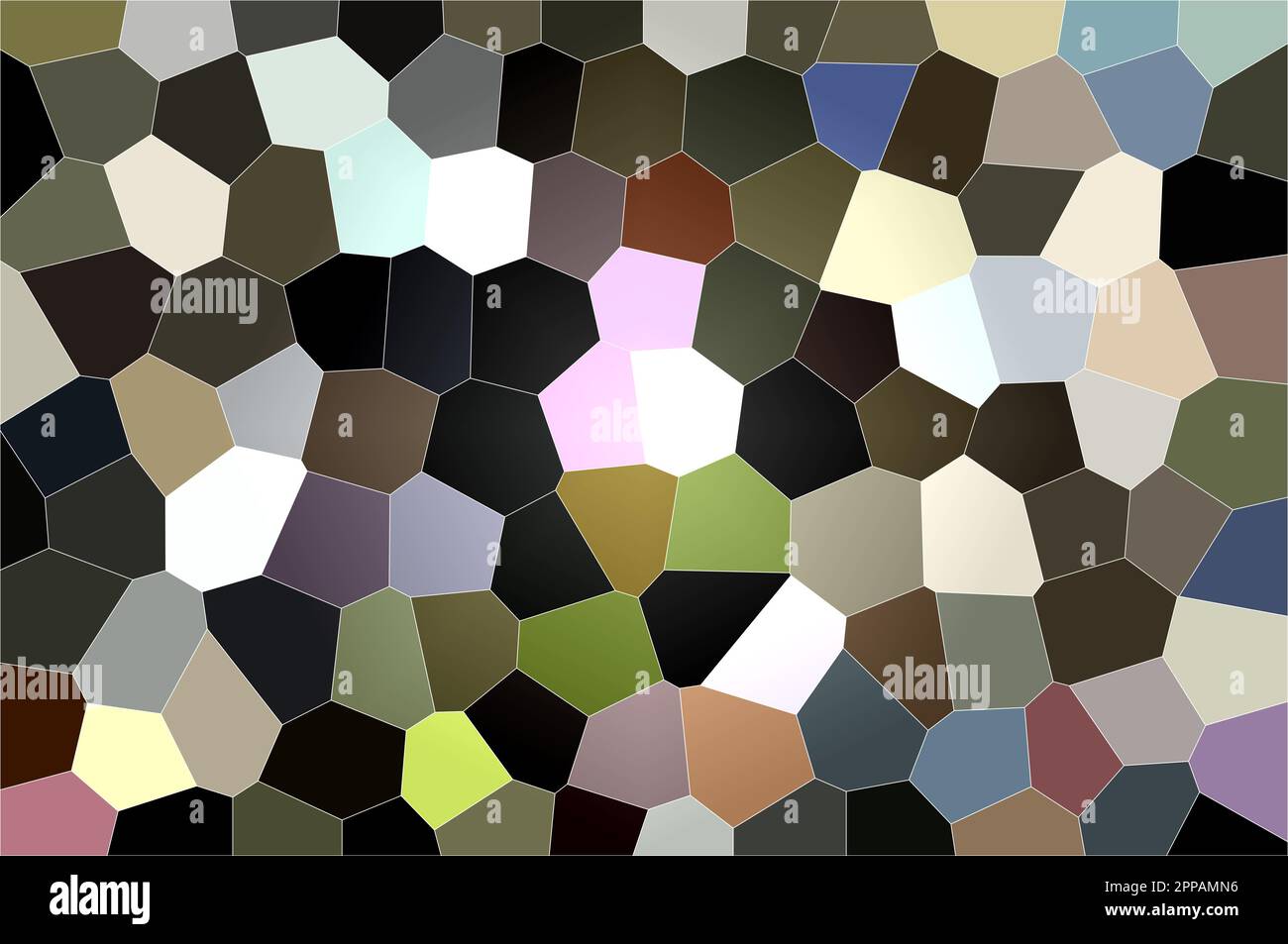 Hintergrund bestehend aus großen Mosaiksegmenten in Pastellfarben Stockfoto