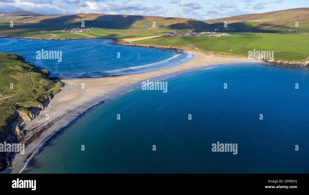 St. Ninians Isle, Strand, Tombolo, Shetland, Scoayldn Stockfoto