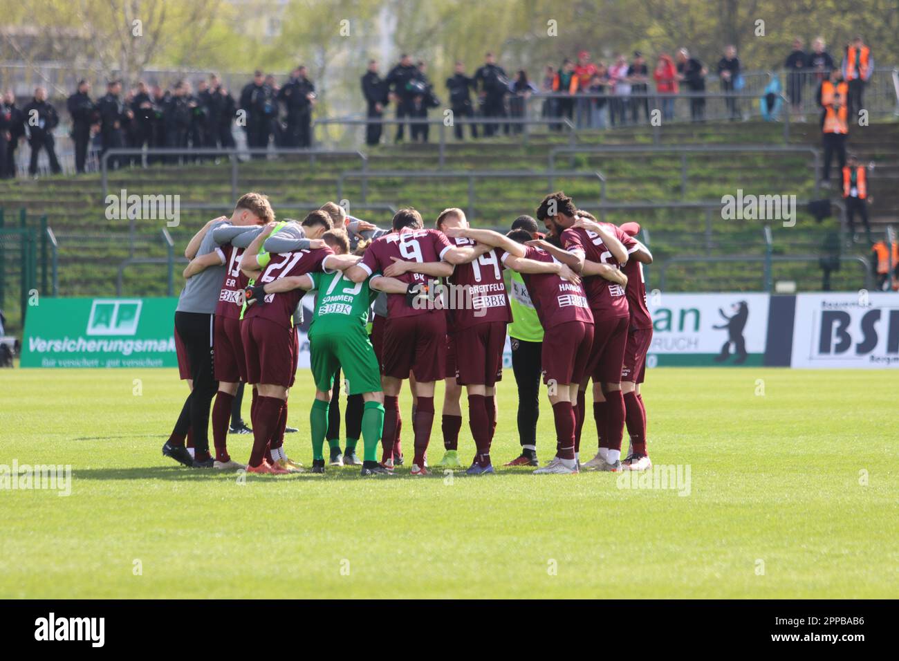Berlin, Deutschland. 23. März 2023. Berlin, Deutschland, 23. April 2023. BFC Dynamo Runde während des Spiels zwischen BFC Dynamo und FC Rot-Weiss Erfurt, Regionalliga Nordost, Runde 29. Kredit: Fabideciria/Alamy Live News Stockfoto