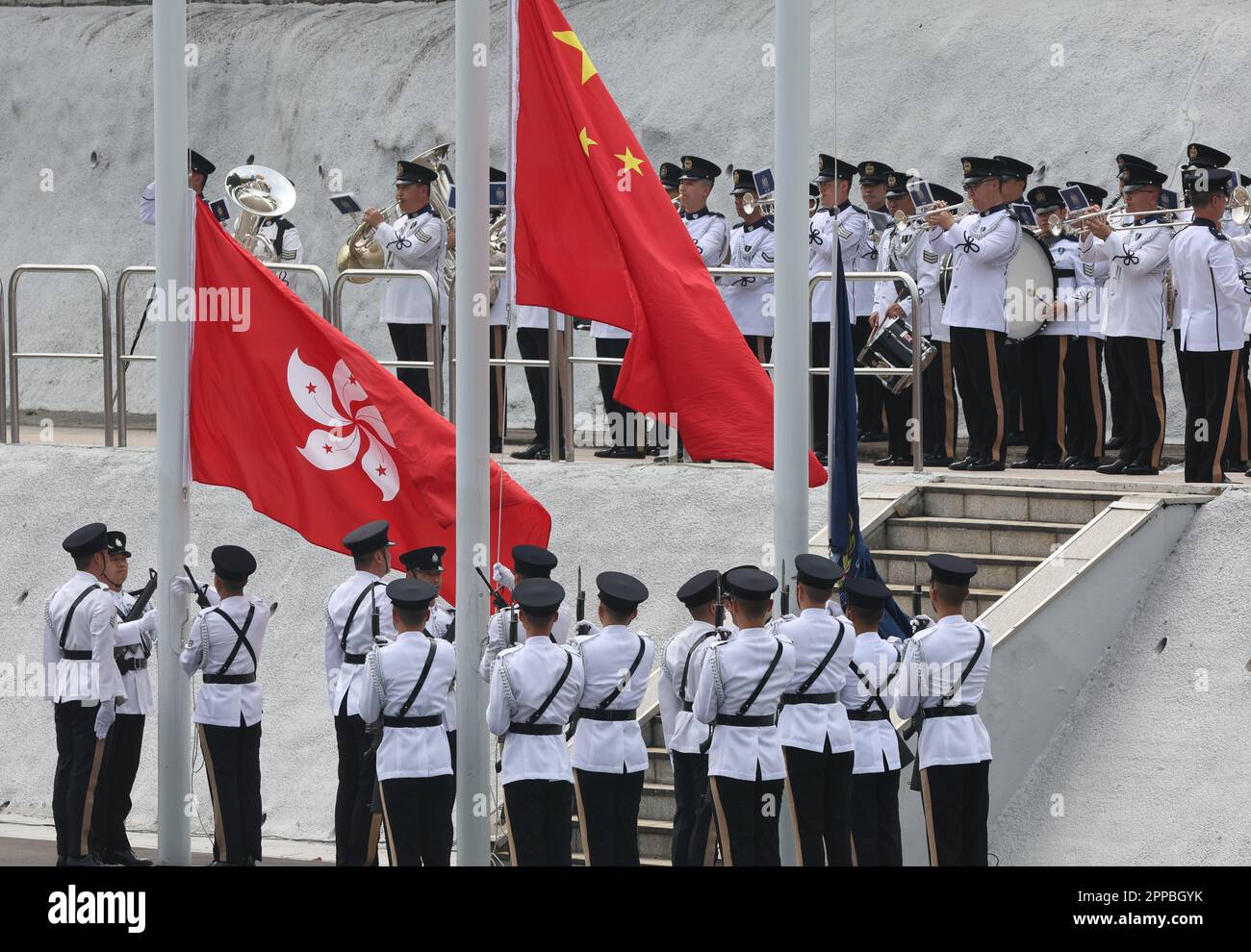 Tag der nationalen Sicherheitsausbildung des Sicherheitsbüros und Tag der offenen Tür der Polizeischule am Hong Kong Police College in Wong Chuk Hang. 15APR23 SCMP/Edmond so Stockfoto