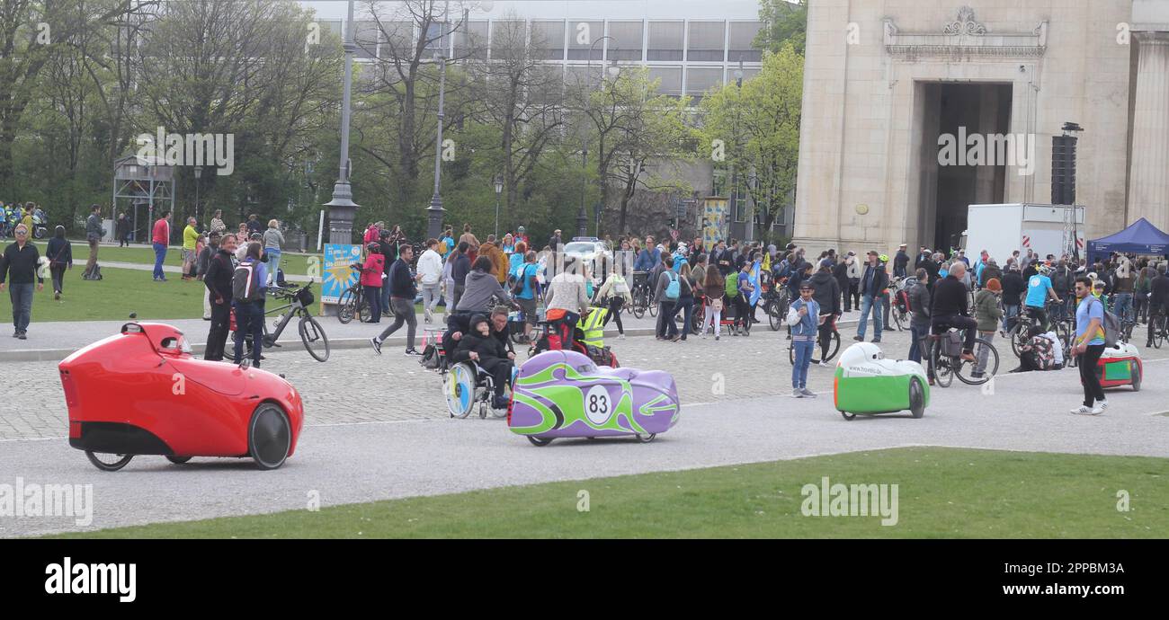 Veranstaltung über mehr Fahrradsicherheit durch ADFC, deutscher Biker-Club. Stockfoto