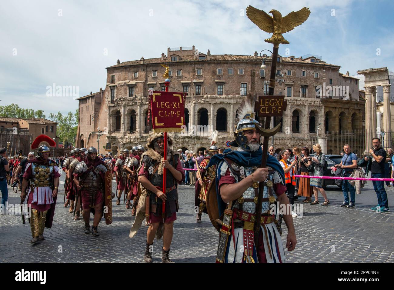 23. April 2023 - Rom, Italien: Römische historische Parade im Rahmen der Feierlichkeiten zum 2775. Jahrestag der Weihnachten Roms. © Andrea Sabbadini Stockfoto