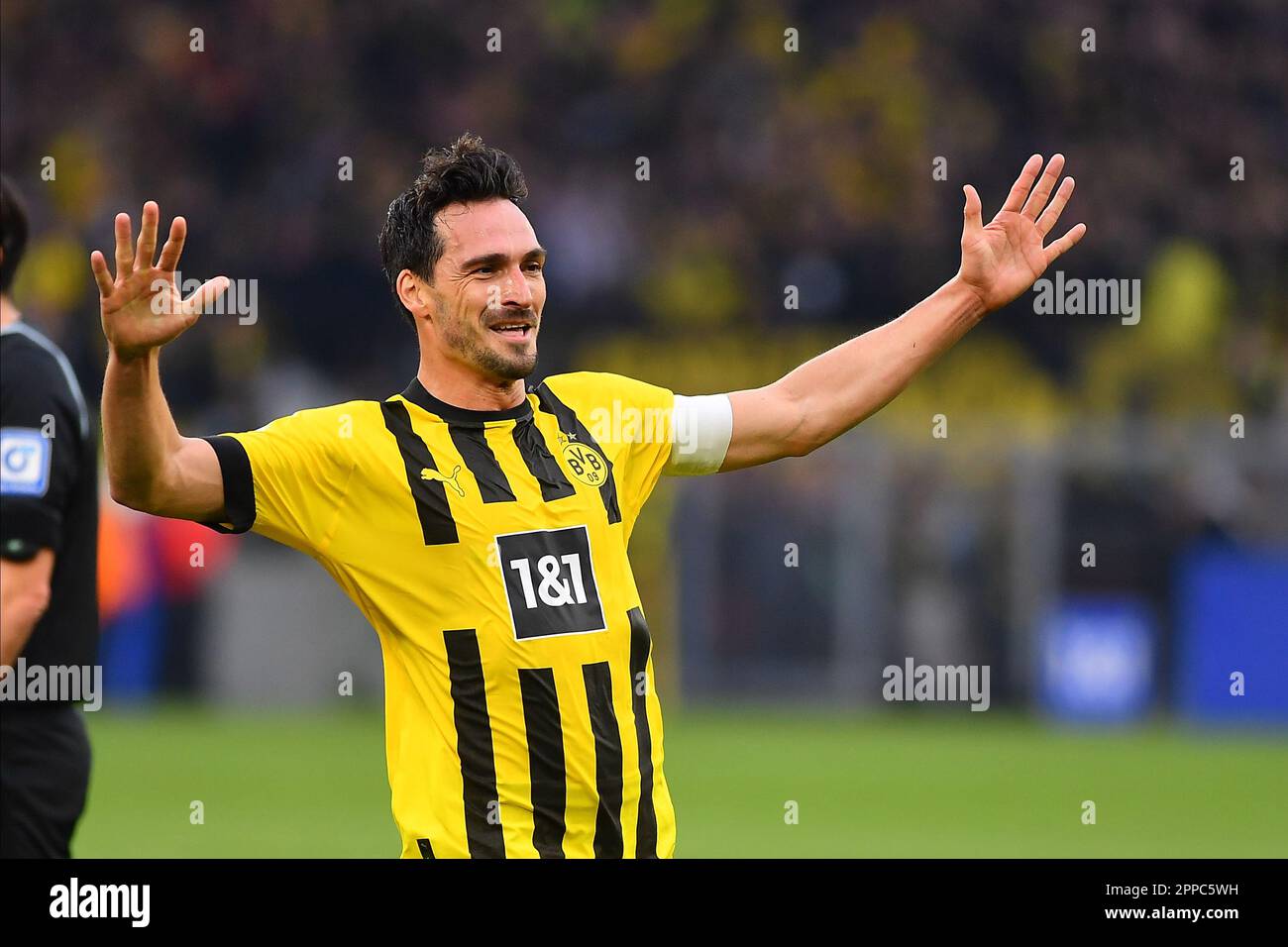 DEUTSCHLAND, DORTMUND - 22. APRIL 2023: Mats Hummels. Bundesliga Borussia Dortmund gegen Eintracht im Signal Iduna Park im Signal Iduna Park Stockfoto