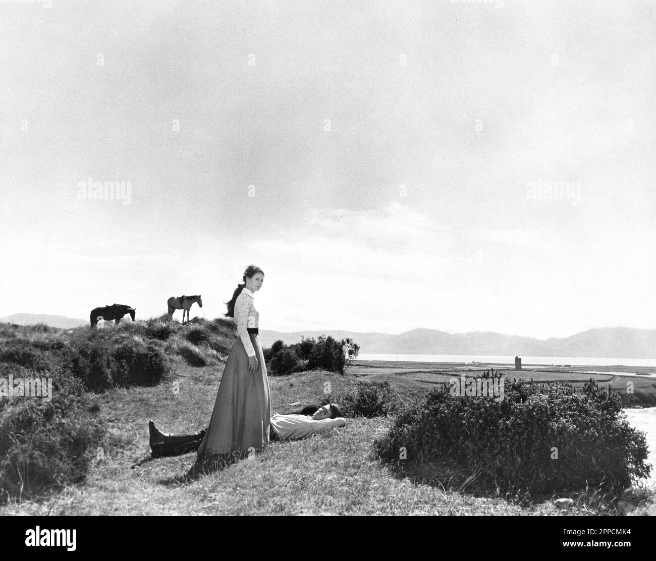 Sarah Miles, Christopher Jones, am Set des britischen Films, "Ryans Tochter", MGM, 1970 Stockfoto