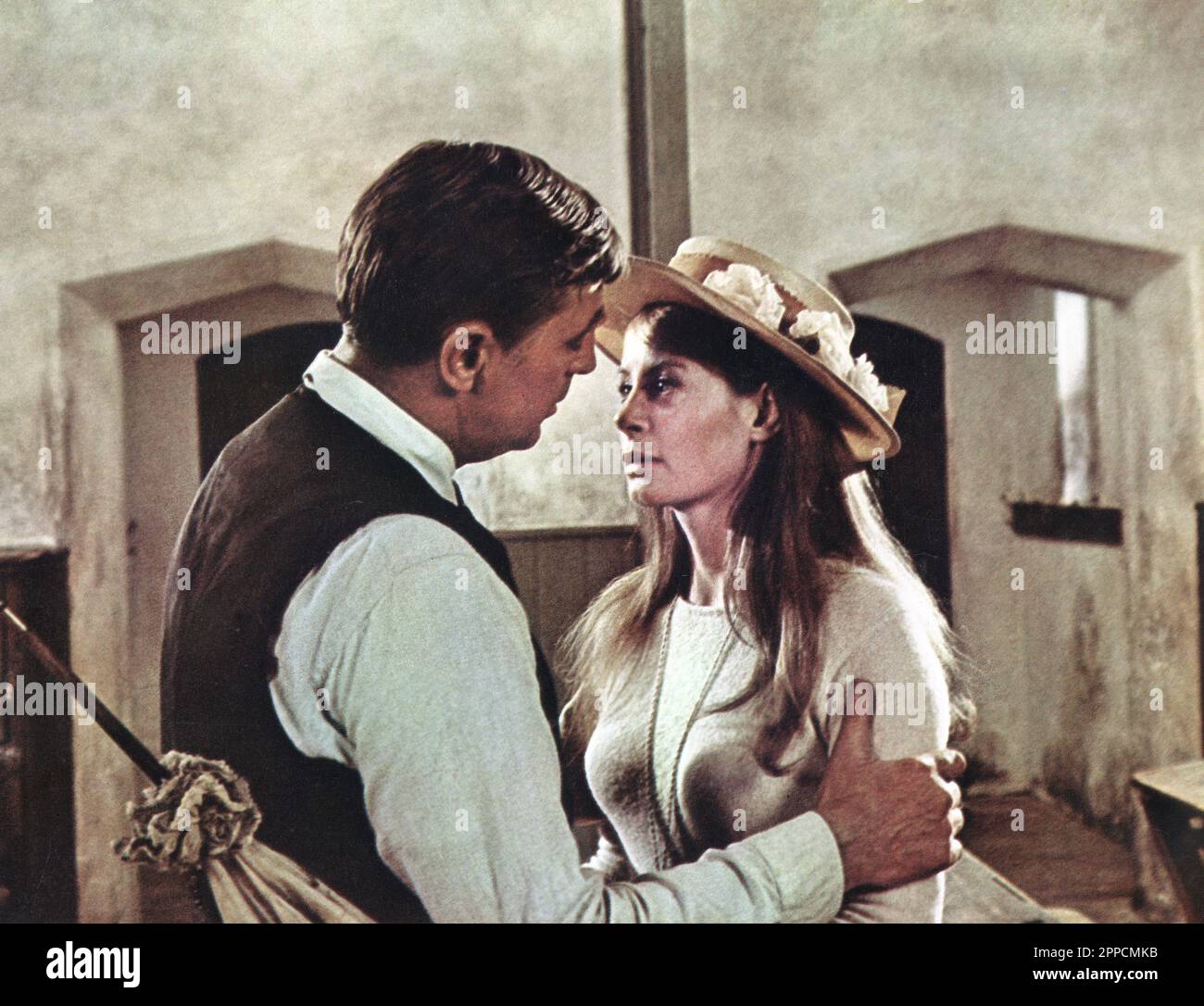 Robert Mitchum, Sarah Miles, am Set des britischen Films, "Ryans Tochter", MGM, 1970 Stockfoto