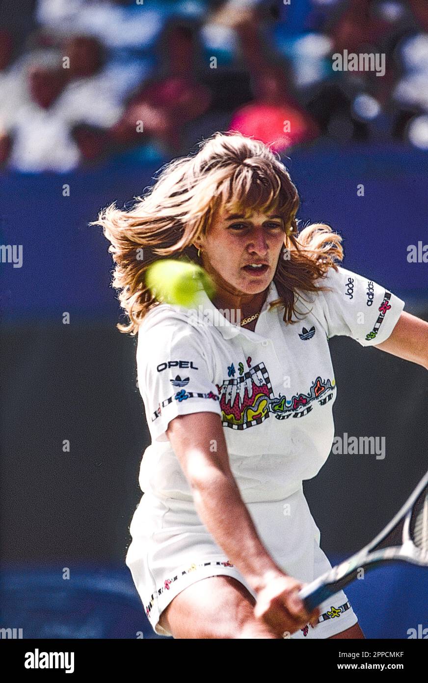 Steffi Graf (GER) tritt bei den Australian Open 1989 an Stockfoto