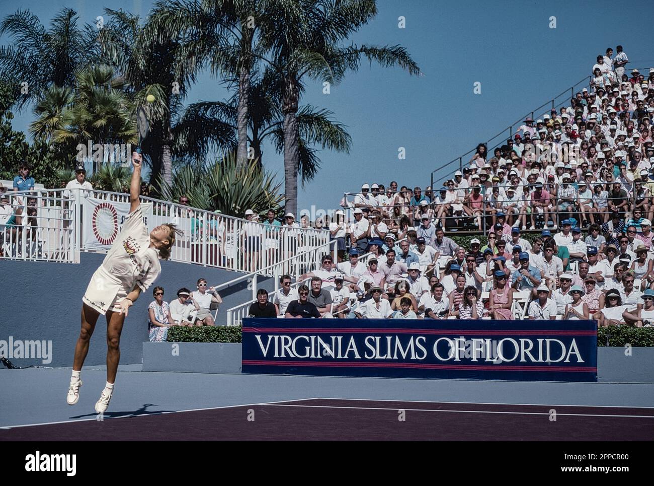 Steffi Graf (GER) tritt bei den Virginia Slims of Florida 1989 an Stockfoto