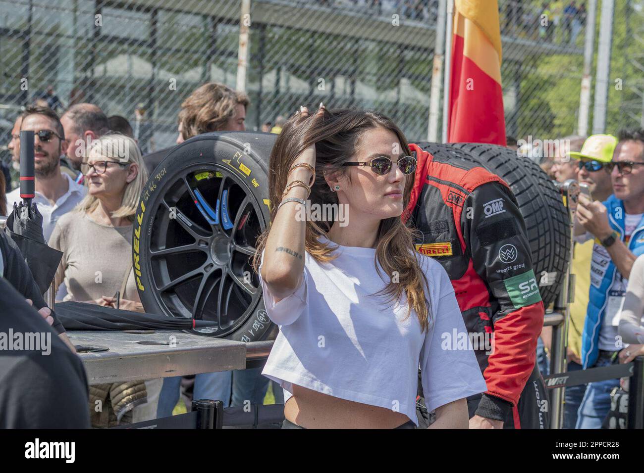 Monza, Italien. 23. April 2023. Monza, Monza, Italien, 23. April 2023, Francesca Sofia Novello während der Fanatec GT World Challenge Europe Powered by AWS - 2023 MONZA - Grand Tourism Credit: Live Media Publishing Group/Alamy Live News Stockfoto