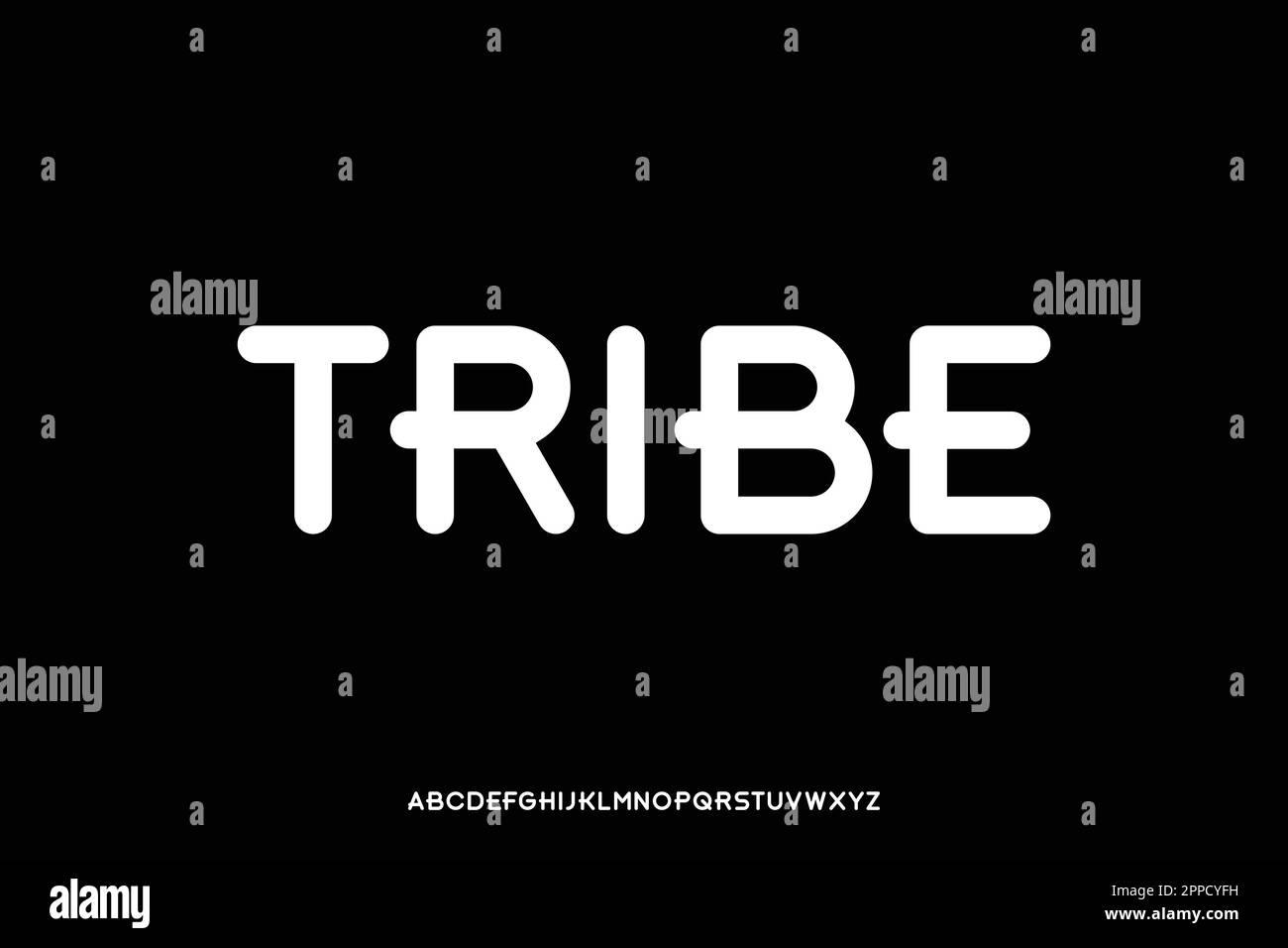 Moderner, einzigartiger Rundvektor ohne serifenartigen Schriftartvektor Stock Vektor