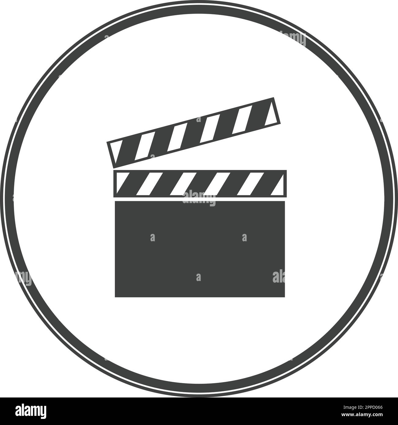 Vektorsymbol für schwarze Filmklapper-Platine Stock Vektor