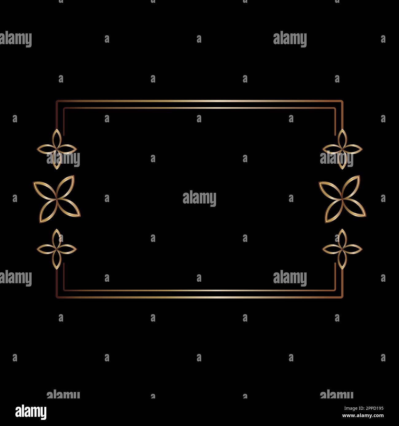 Goldene Rahmenlinien, geometrische Form des Vektor-Designelements Stock Vektor