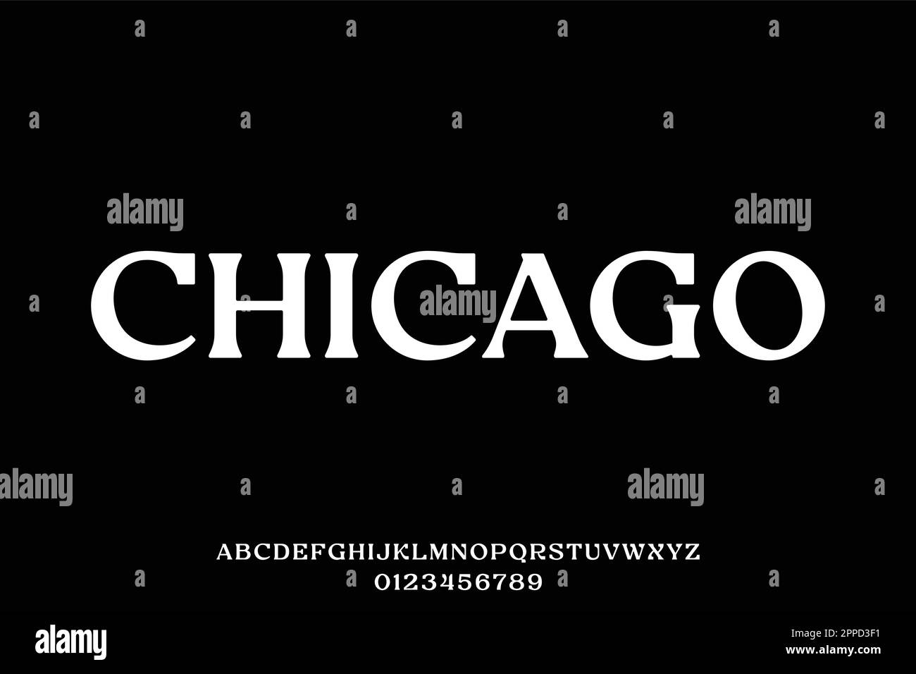 Ein eindeutiger Retro-Alphabet-Satz zeigt den Schriftartvektor mit Zahl an Stock Vektor