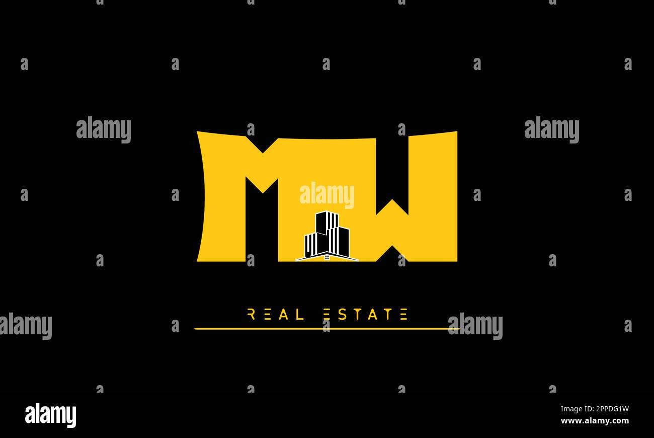 Real Estate Briefen Modern Creative Logo MW , WM Stock Vektor