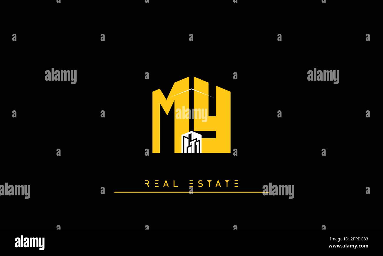 Immobilienbriefe Modern Creative Logo MY, YM Stock Vektor