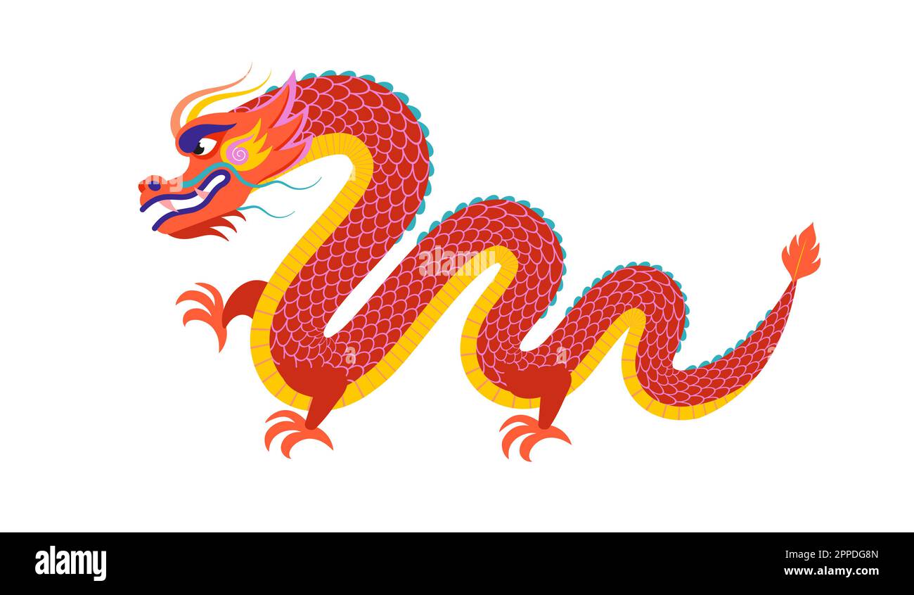 Dragon, chinesisches Neujahr, traditioneller chinesischer Drachen-Charakter Stock Vektor