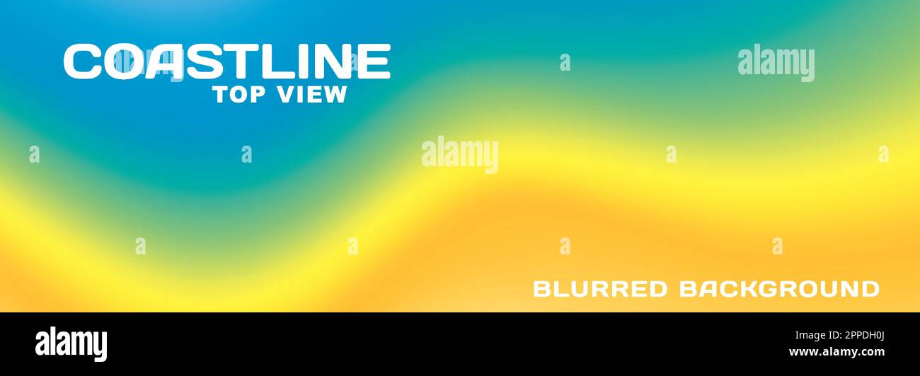 Abstrakter, verschwommener Hintergrund wie ein Blick von oben auf die Küste. Breites grafisches Vektormuster. CMYK-Farben Stock Vektor