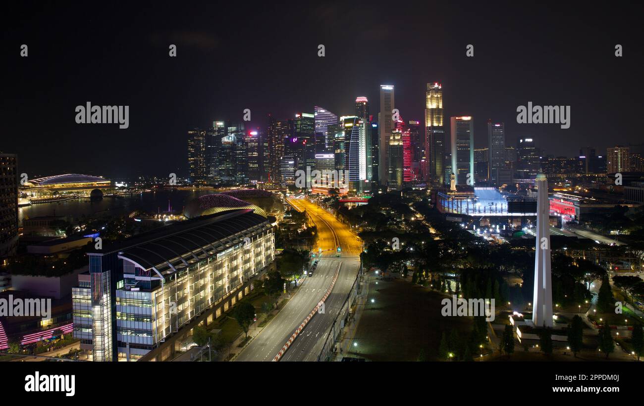 Pulsierende Nacht, Singapur Stockfoto