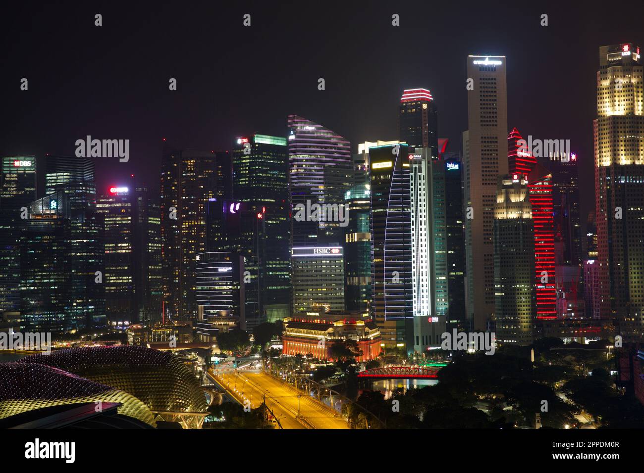 Pulsierende Nacht, Singapur Stockfoto