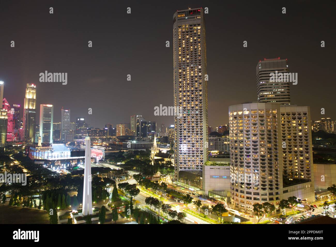 Pulsierende Nacht, Singapur Stockfoto