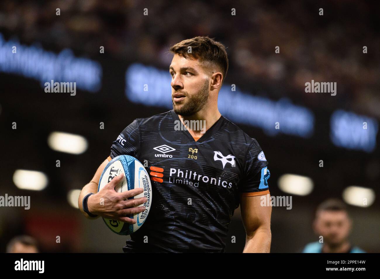 Cardiff, Wales. 22. April 2023 Rhys Webb beim Rugby-Spiel am URC Welsh Shield Judgement Day, Ospreys gegen Cardiff Rugby im Fürstentum-Stadion in Cardiff, Wales. Kredit: Sam Hardwick/Alamy Live News. Stockfoto