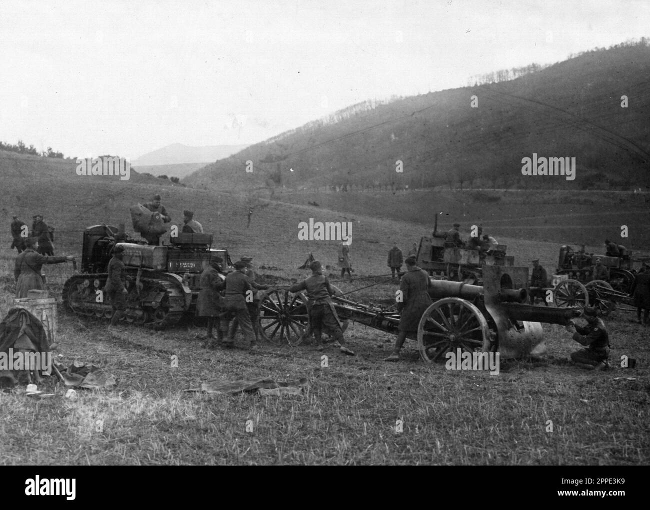 Amerikanische Artilleriebohrungen in Germanyin 1919 während der alliierten Besetzung des Rheinlandes. Nach WW1 besetzten die Alliierten das linke Rheinufer 11 Jahre lang. Stockfoto
