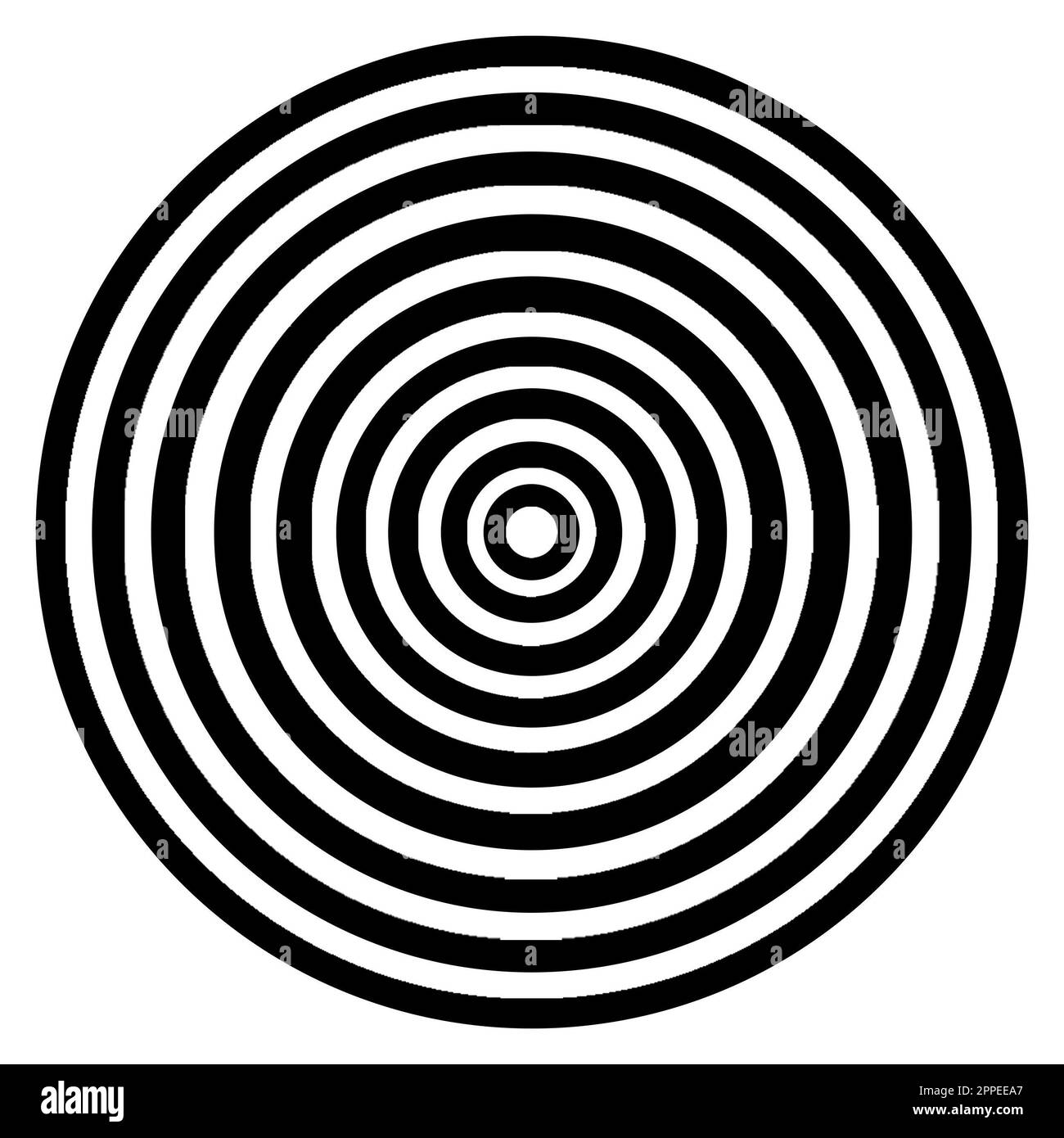 Halluzinationen Schwarzweiß-Kreise Stockfoto