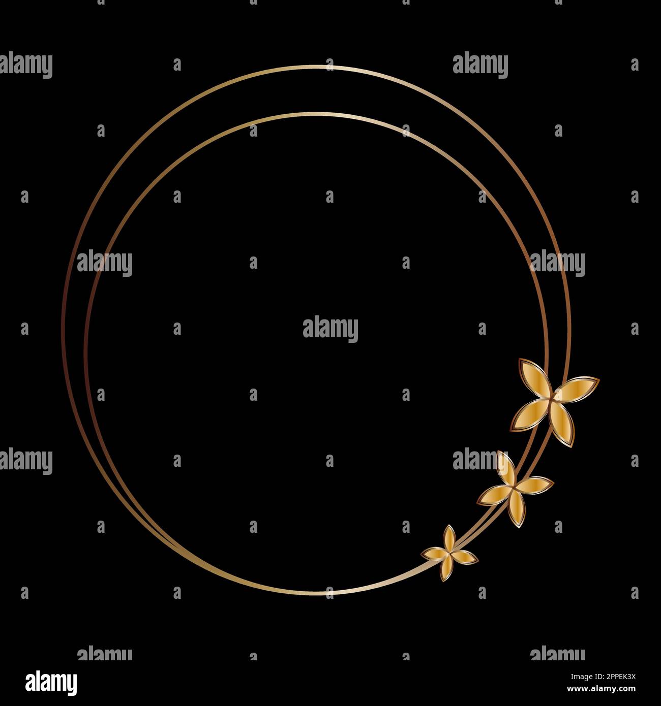 Goldene Rahmenlinien, geometrische Form des Vektor-Designelements Stock Vektor