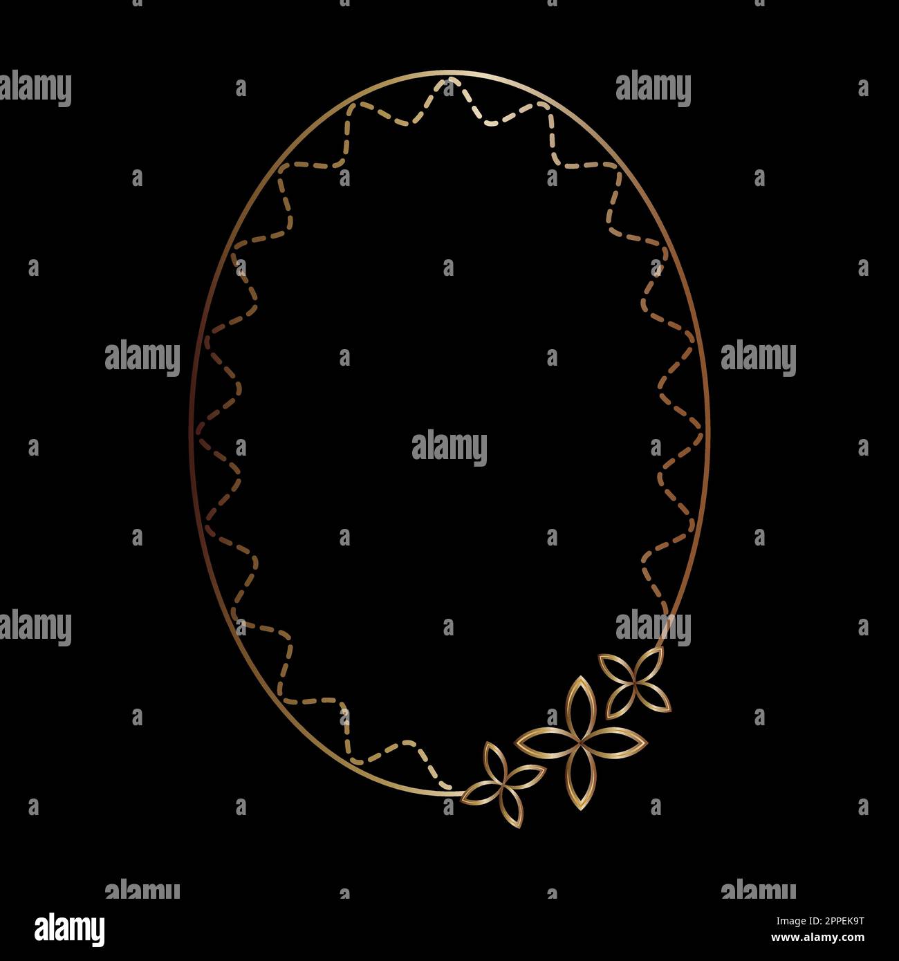 Goldene Rahmenlinien, geometrische Form des Vektor-Designelements Stock Vektor