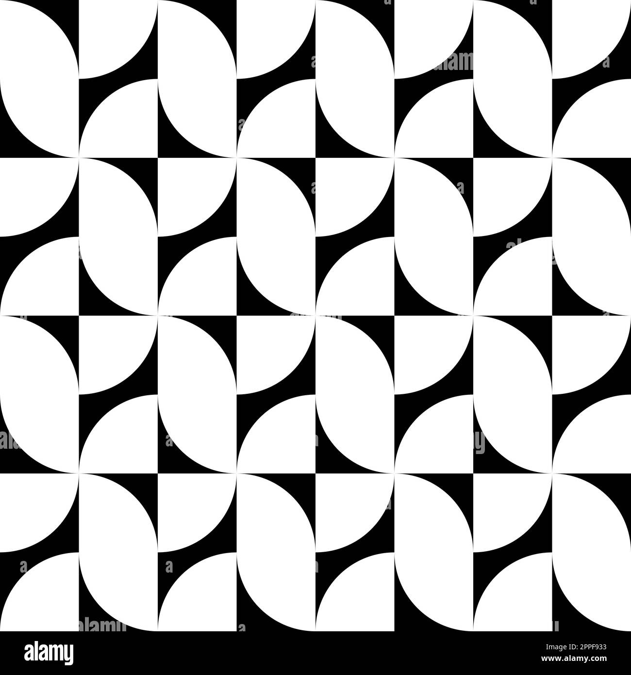 Geometrisches abstraktes nahtloses Muster. Sich wiederholende schwarze Farbtextur auf isoliertem weißem Hintergrund. Gitter mit wiederholter geometrischer Form für Designdrucke Stock Vektor