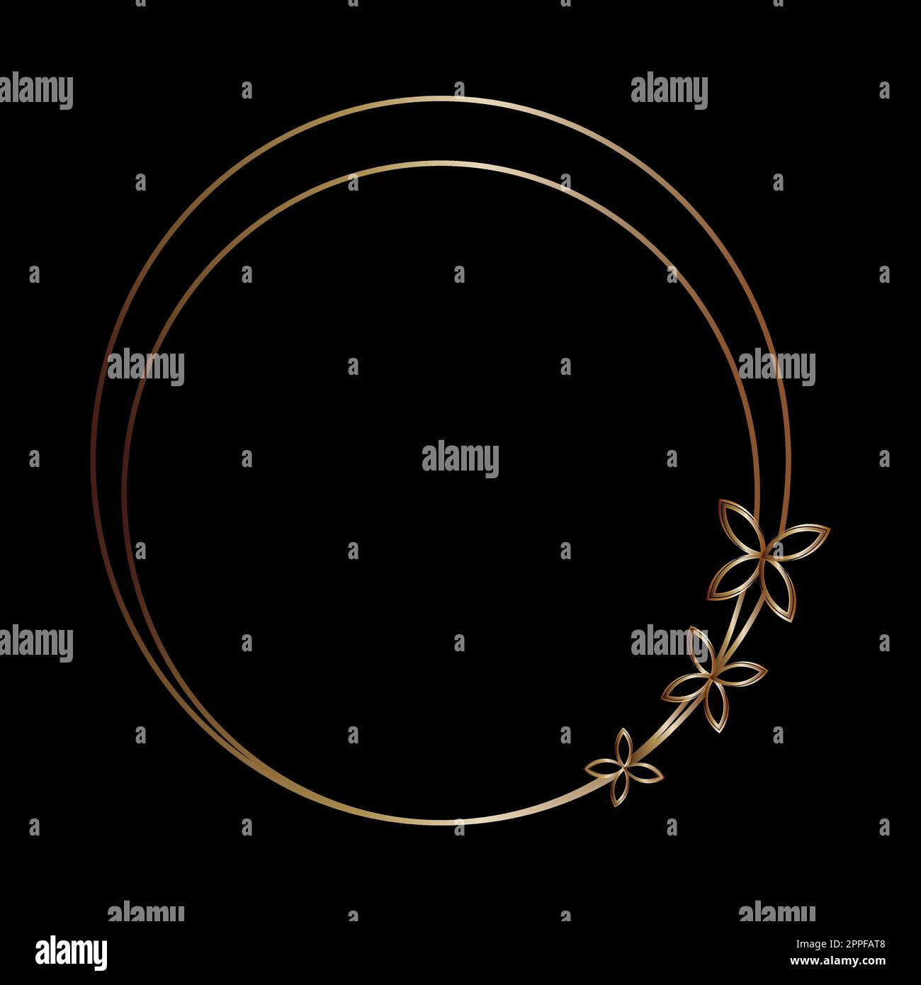 Goldene Rahmenlinien, geometrische Form des Vektor-Designelements Stock Vektor