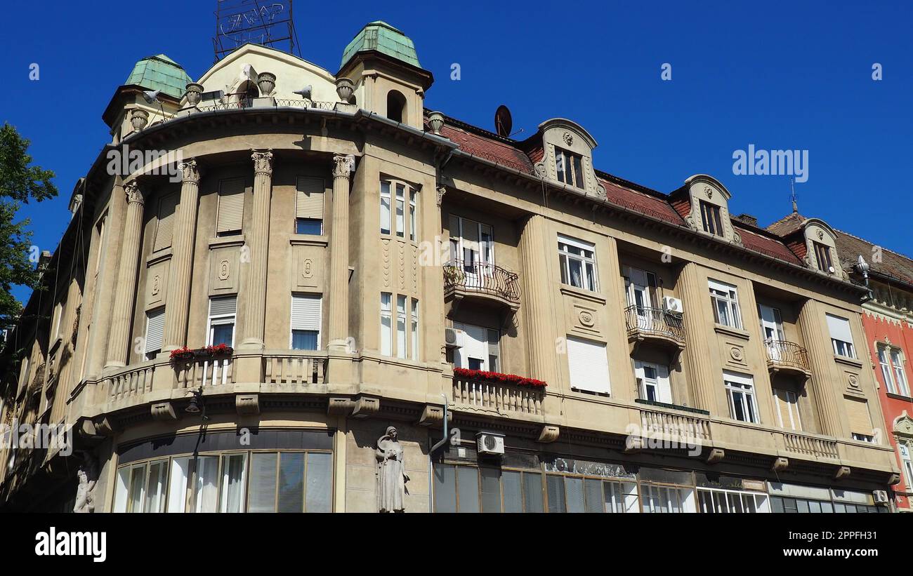 Subotica, Serbien, September 12. Subotica-Architektur, Fassaden historischer Gebäude und Wahrzeichen. Subotica szabadka im ungarischen Jugendstil, Vojvodina, das ehemalige Territorium von Österreich-Ungarn Stockfoto