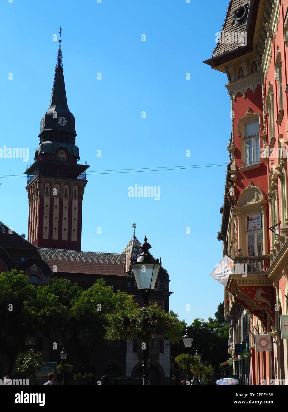 Subotica, Serbien, September 12. Subotica-Architektur, Fassaden historischer Gebäude und Wahrzeichen. Subotica szabadka im ungarischen Jugendstil, Vojvodina, das ehemalige Territorium von Österreich-Ungarn Stockfoto