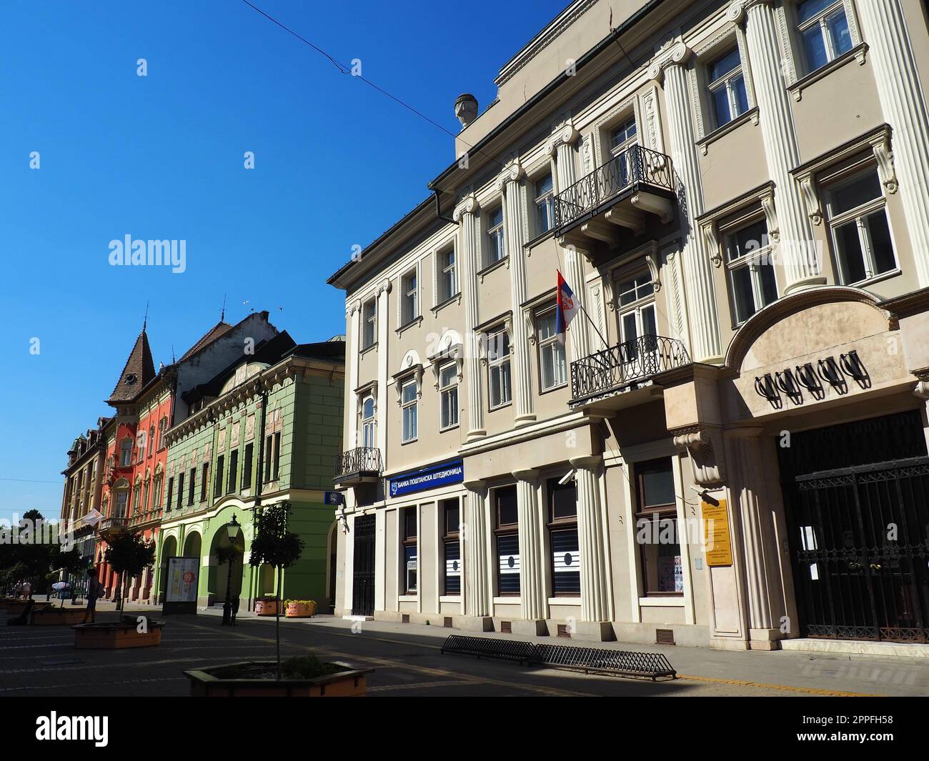 Subotica, Serbien, September 12. Subotica-Architektur, Fassaden historischer Gebäude und Wahrzeichen. Subotica szabadka im ungarischen Jugendstil, Vojvodina, das ehemalige Territorium von Österreich-Ungarn Stockfoto