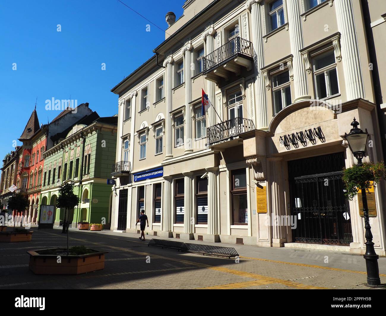 Subotica, Serbien, September 12. Subotica-Architektur, Fassaden historischer Gebäude und Wahrzeichen. Subotica szabadka im ungarischen Jugendstil, Vojvodina, das ehemalige Territorium von Österreich-Ungarn Stockfoto