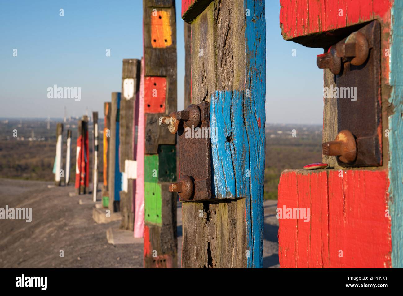 Landmark Totems, Haniel Tip, Bottrop, Deutschland Stockfoto