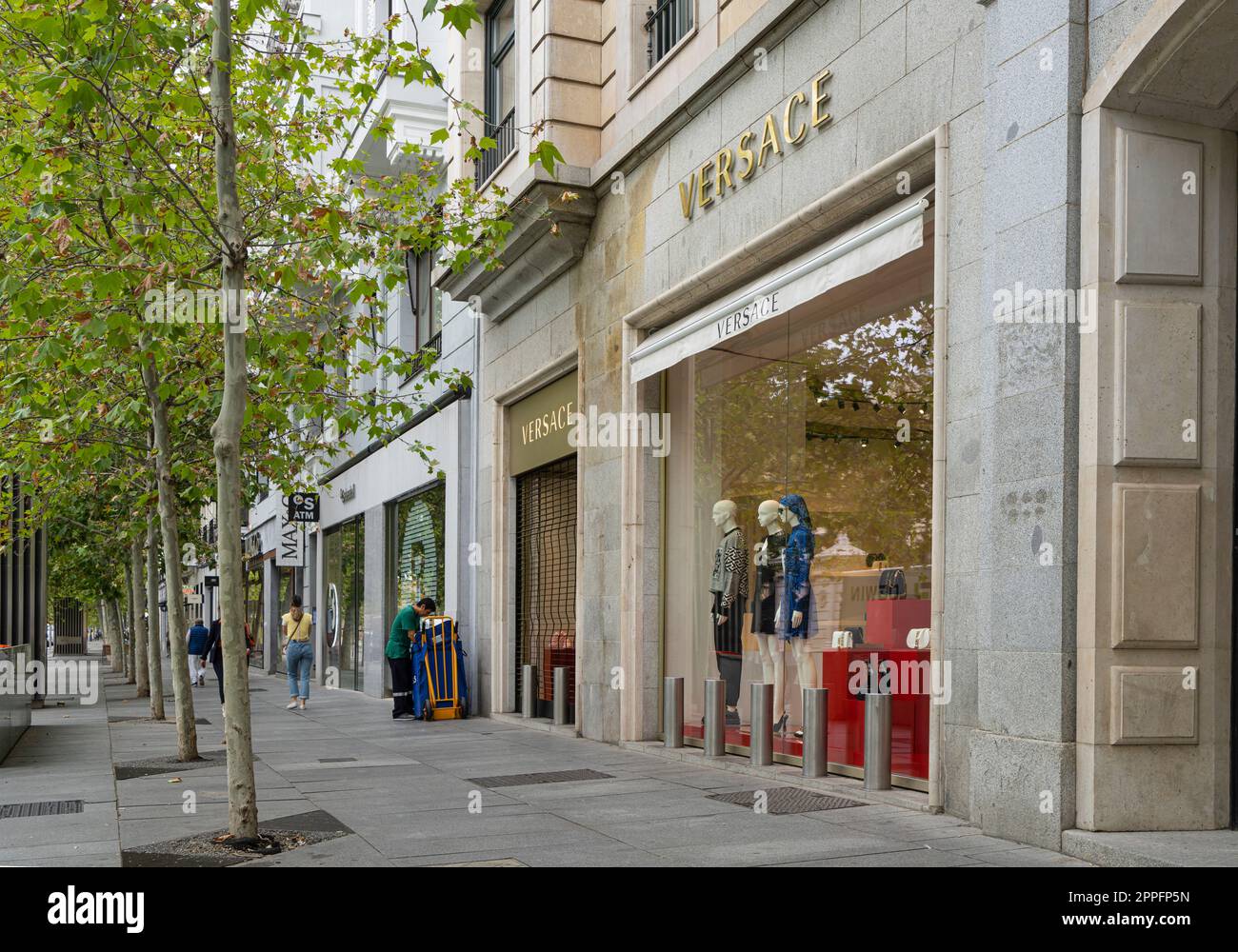 Versace Modegeschäft in Madrid, Spanien Stockfoto