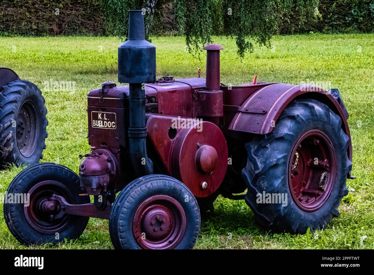 Deutscher Oldtimer-Traktor Lanz Bulldog in Choczewo, Pommern, Polen Stockfoto